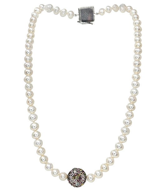 Madison Maison™ by Del Pozzo White Pearl Silver Necklace