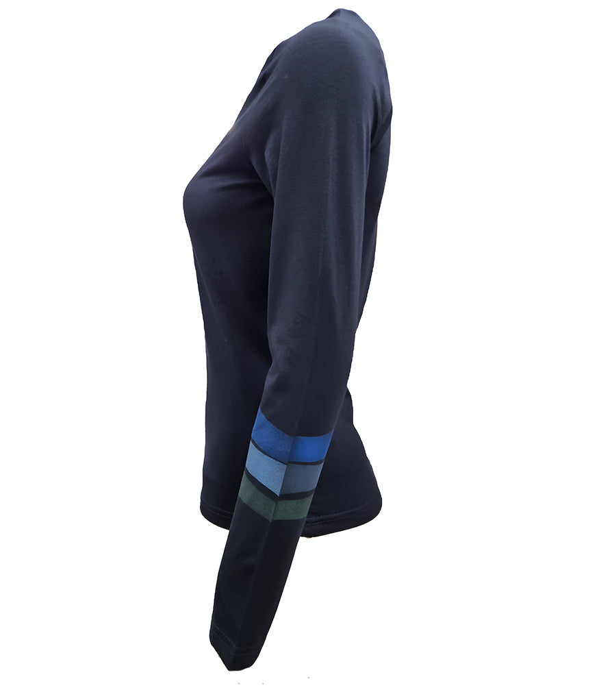 Designing Hollywood X Madison Maison Navy 3 Stripe Long Sleeve T-shirt - MADISON MAISON