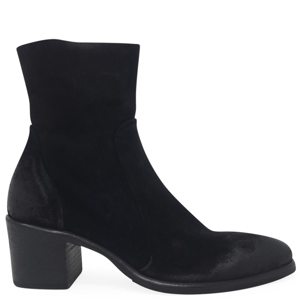 Black ankle boot on a white background