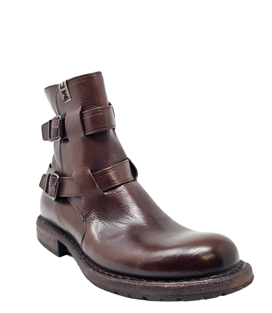 Moma Brown Double Buckle Boot