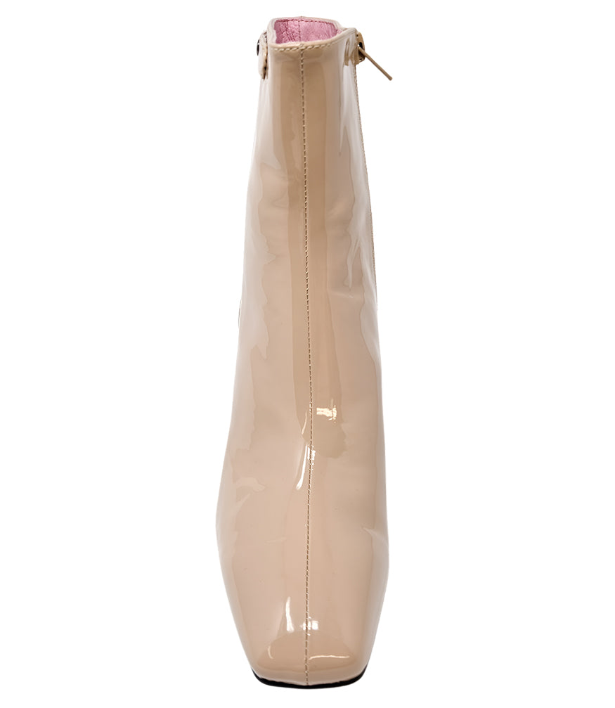 Gini & Albert Blush Patent Leather Zip Up Boot