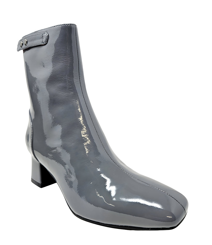 Gini & Albert Grey Gardens Patent Leather Zip Up Boot
