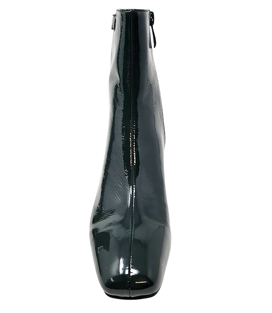 Gini & Albert Green Patent Leather Zip Up Boot
