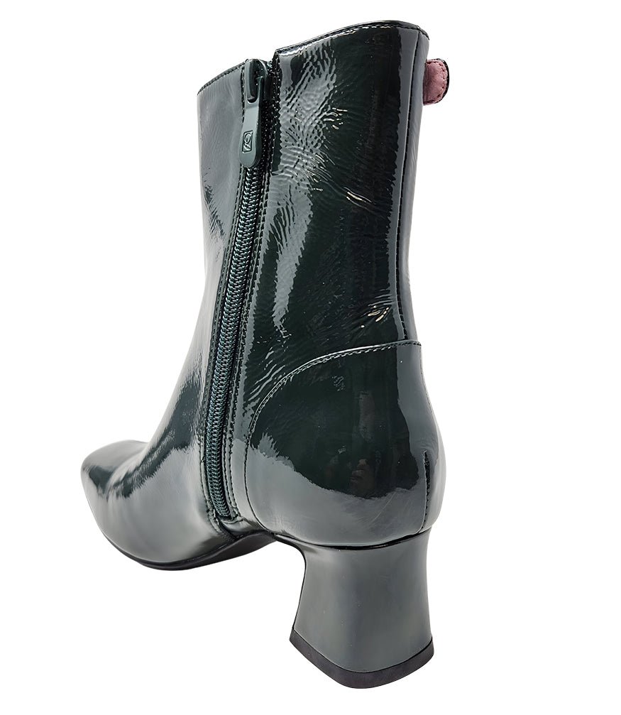 Gini & Albert Green Patent Leather Zip Up Boot