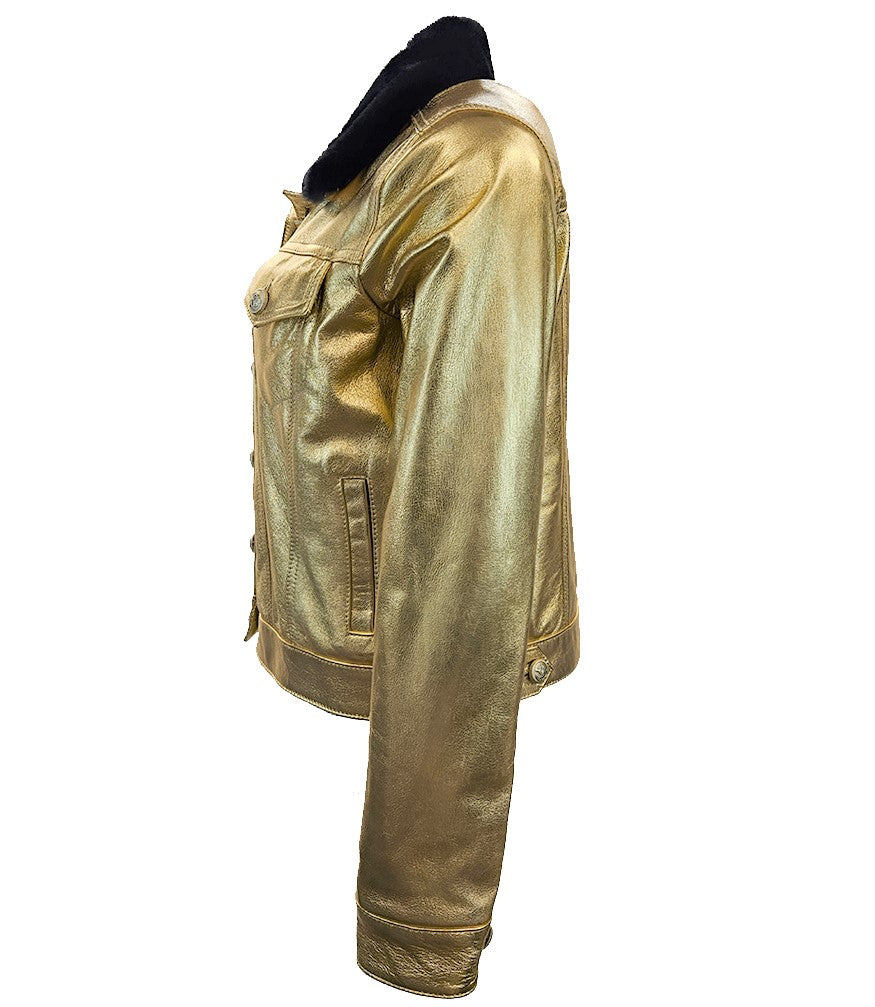 Madison Maison Gold/Black Leather Jacket
