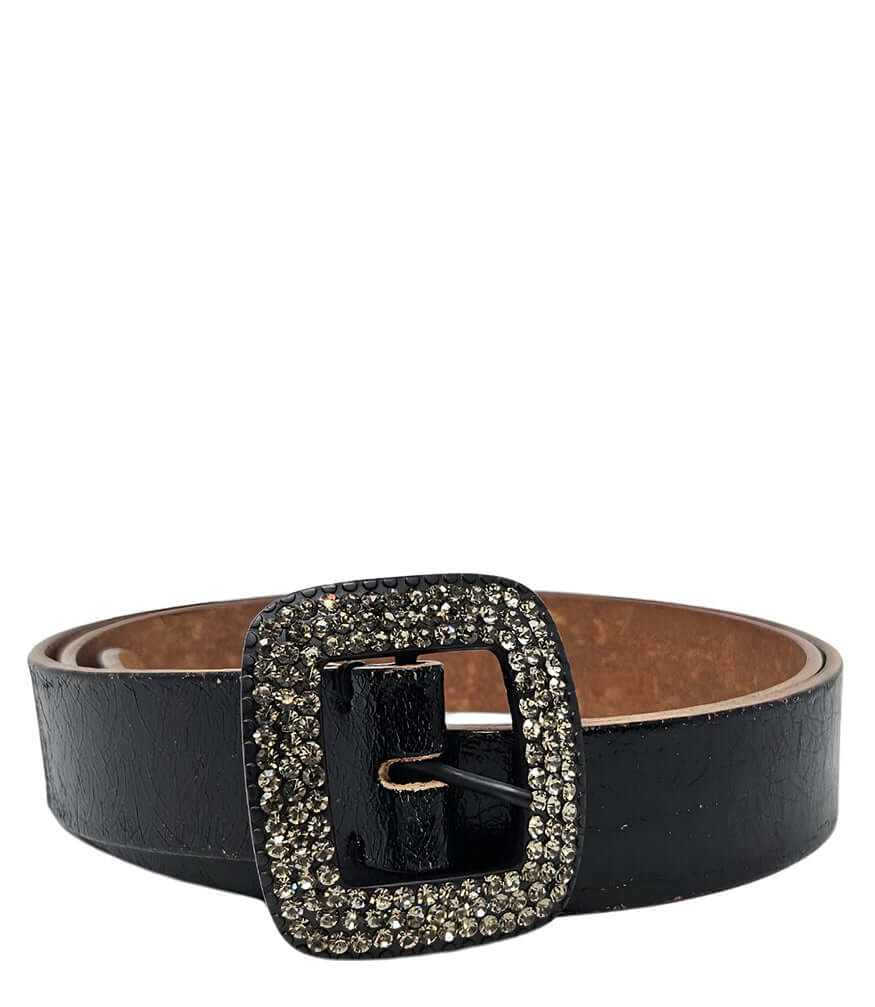 Madison Maison Black Cracked Leather Belt