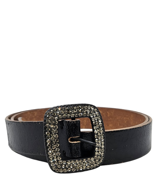 Madison Maison™ Black Cracked Leather Belt
