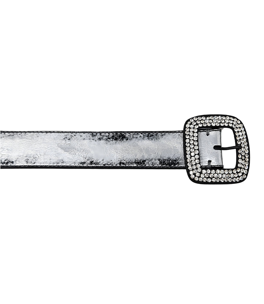 Madison Maison Silver Metallic Leather Belt