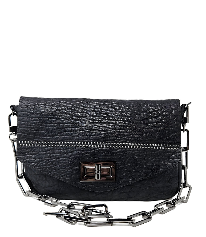 Quyenn Natalia Black/Gunmetal Clutch