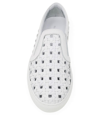 Madison Maison™ White Leather Woven Sneaker