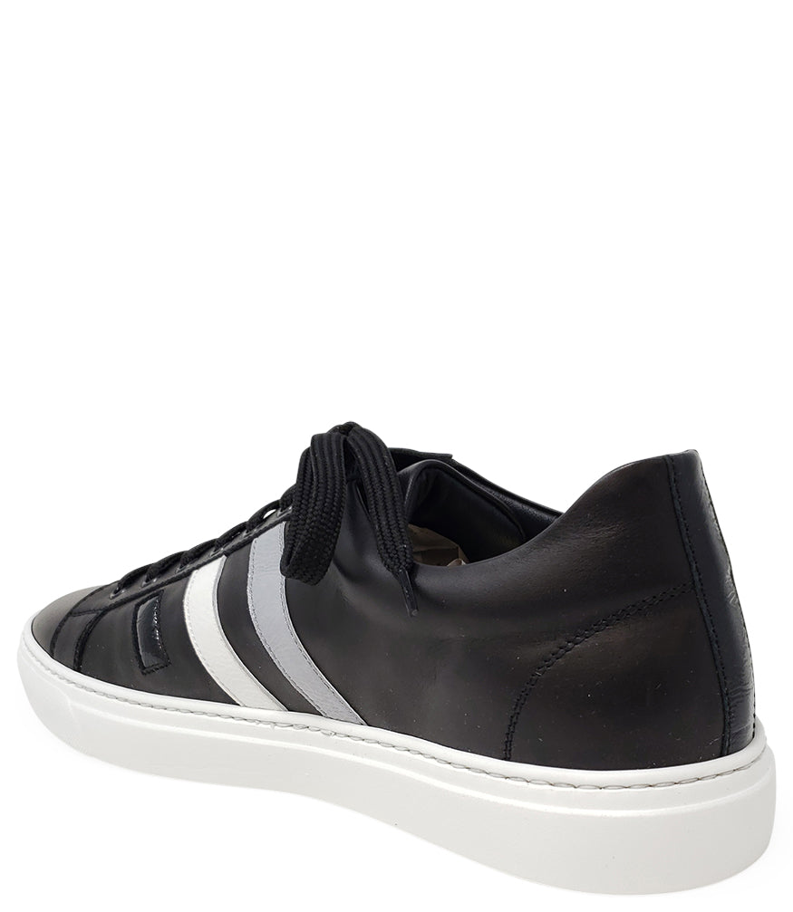 Madison Maison™ Black Leather 3 Stripe Mens Sneaker