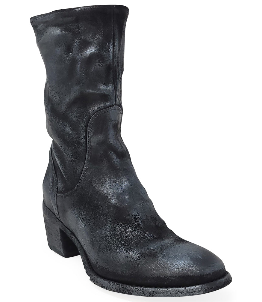 Madison Maison Silver Suede Metallic Mid Calf Boot 37 Silver AH26A