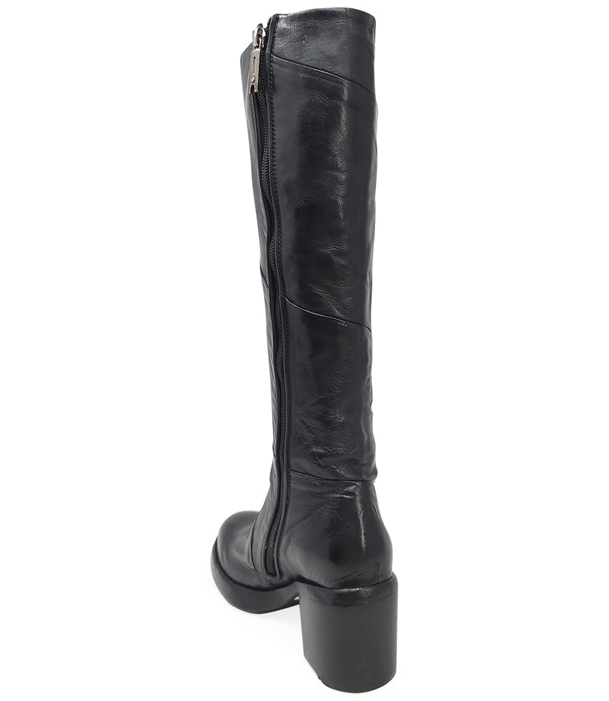 Madison Maison™ Black Leather Platform Knee High Boot