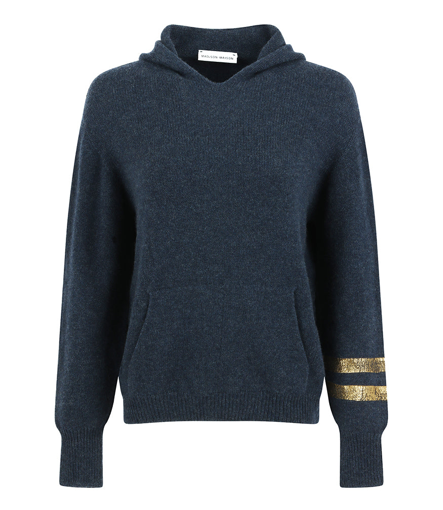 Madison Maison Denim Cashmere Hoodie - MADISON MAISON