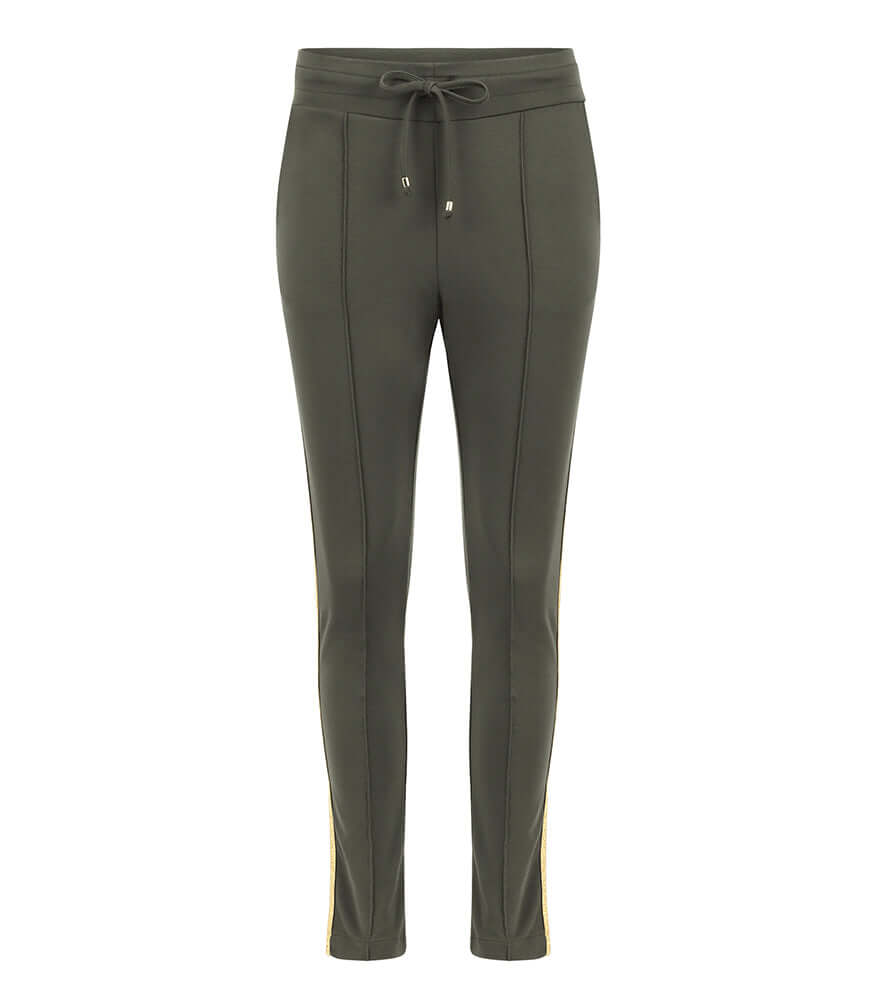 Madison Maison Army Green W/ Gold Stripe Sweatpants - MADISON MAISON