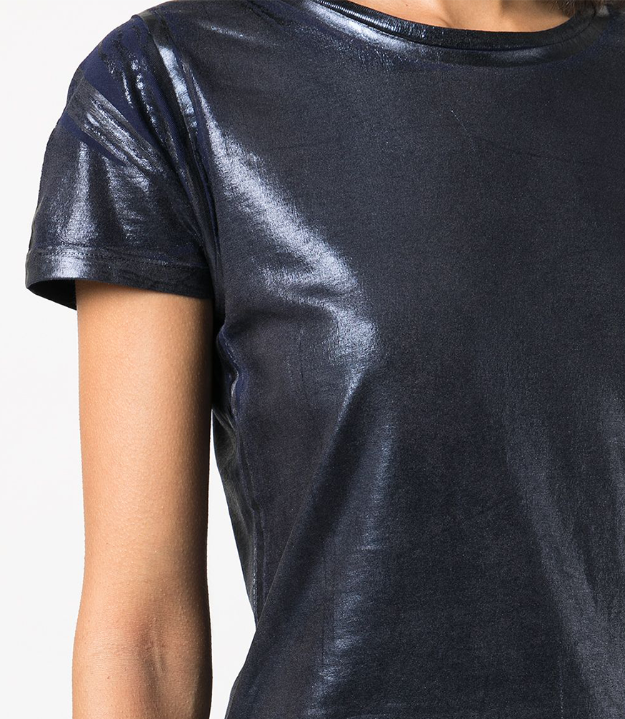 metallic coated cotton t shirt