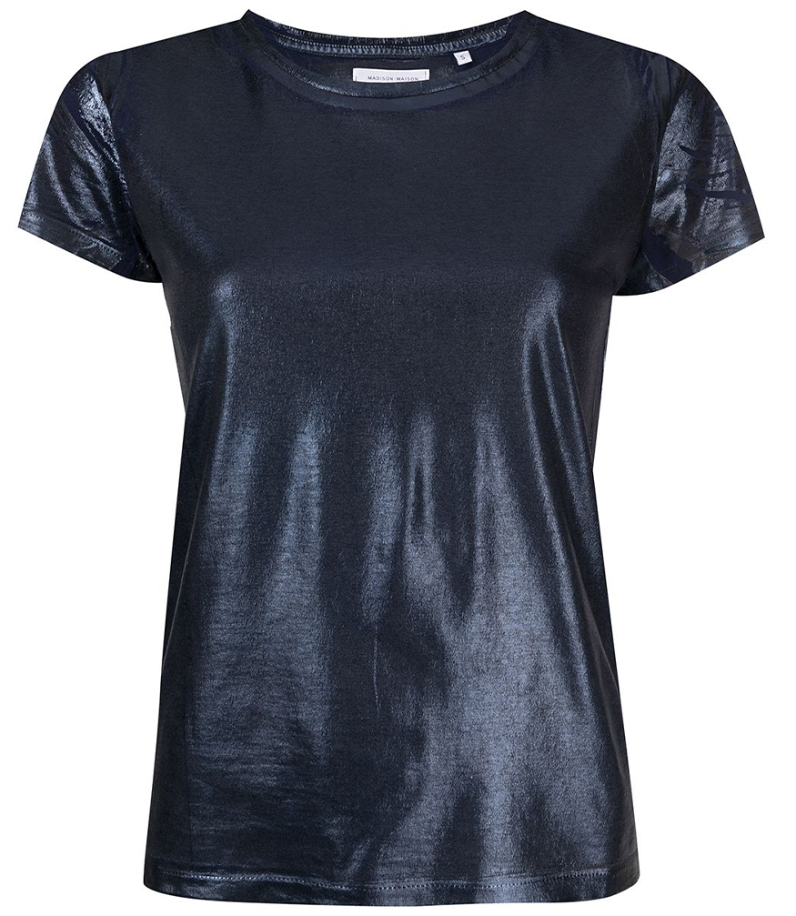 metallic coated cotton t shirt