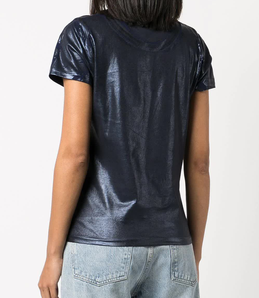 metallic coated cotton t shirt