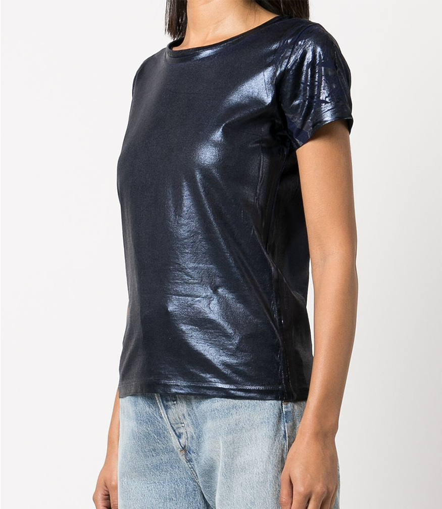 metallic coated cotton t shirt