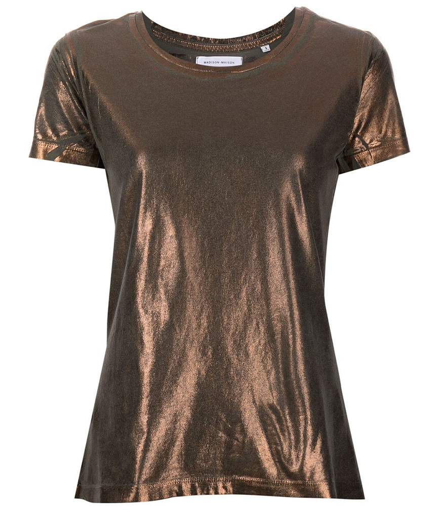 metallic coated cotton t shirt
