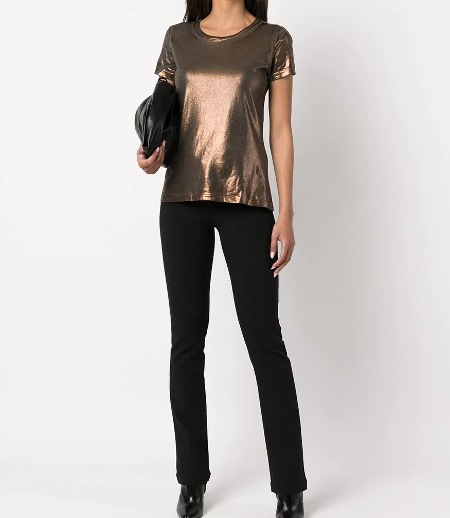 metallic coated cotton t shirt