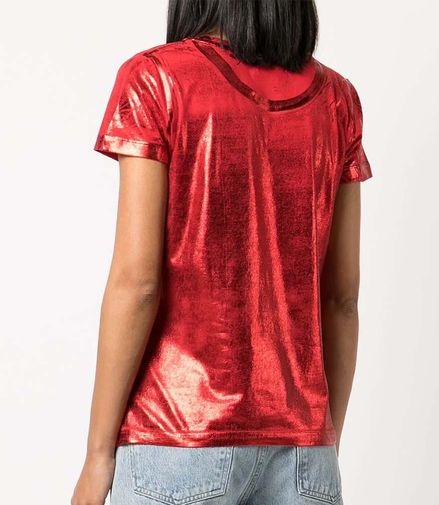 metallic coated cotton t shirt
