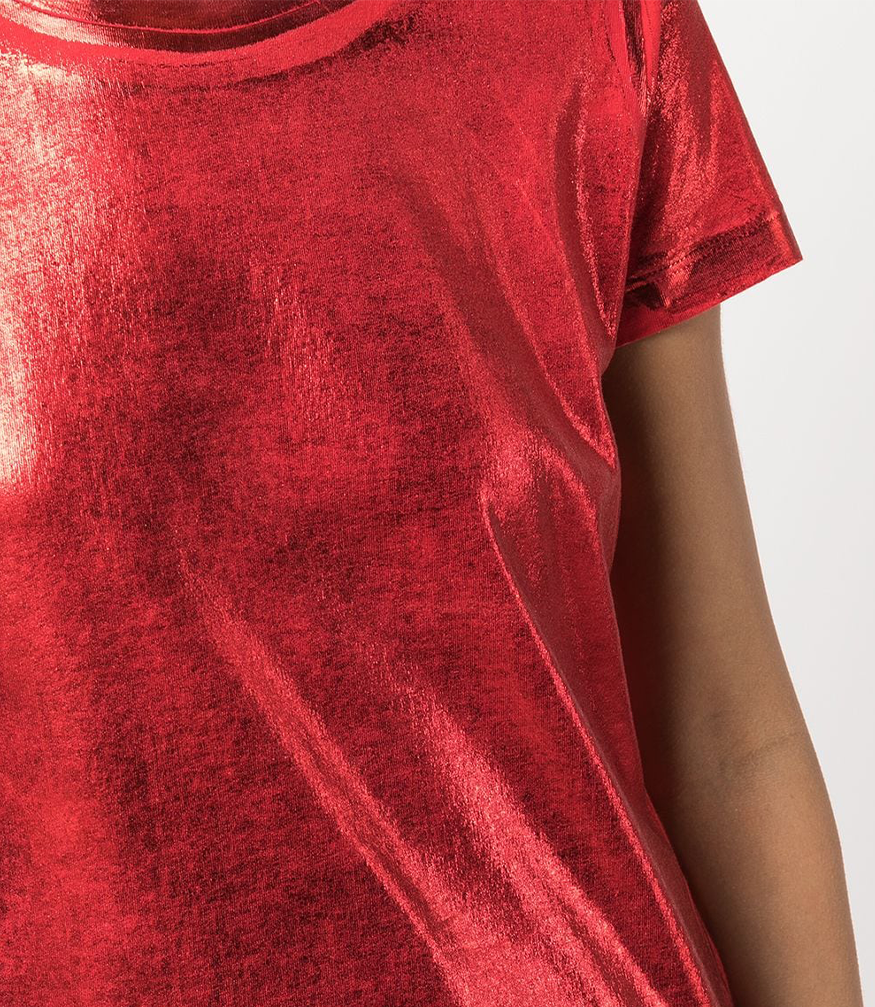 metallic coated cotton t shirt