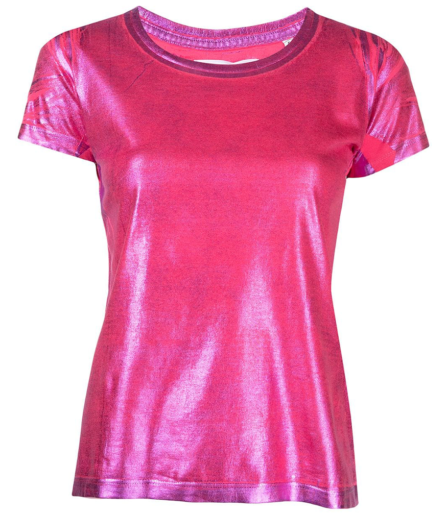 metallic coated cotton t shirt