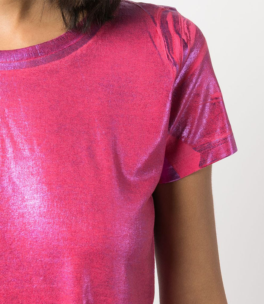 metallic coated cotton t shirt