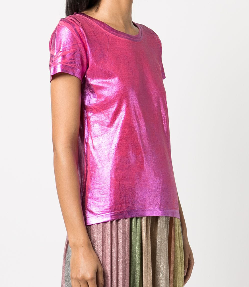 metallic coated cotton t shirt
