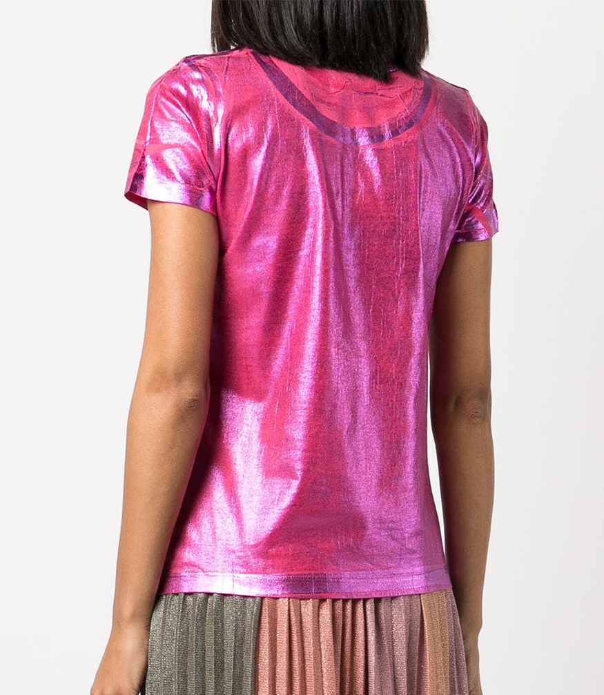 metallic coated cotton t shirt