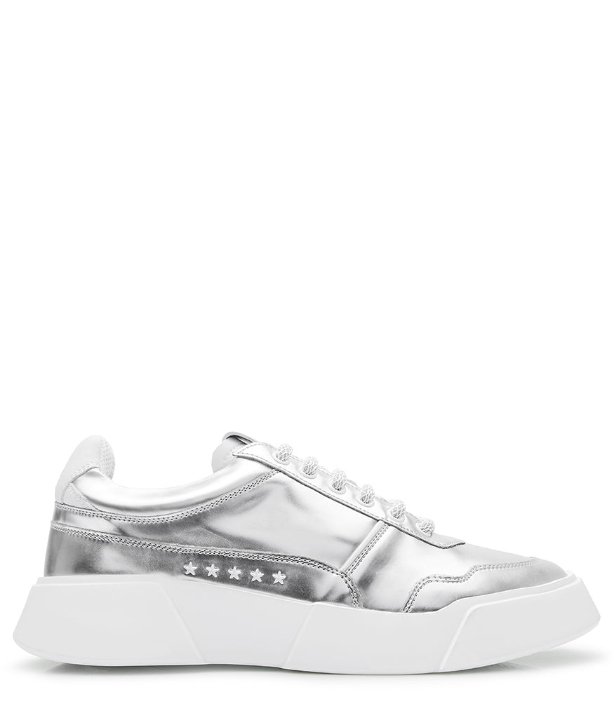 PREMIUM BASICS SILVER LACE UP SNEAKER - MADISON