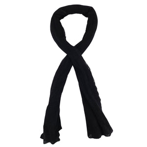 Black Small Cashmere Plain Scarf