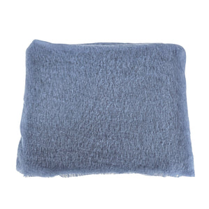 Blue textured blanket on a white background