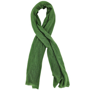 Folded green color Cashmere scarf on a white background