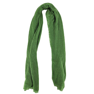 Folded green color Cashmere scarf on a white background