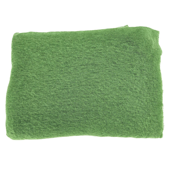 Folded green color Cashmere scarf on a white background