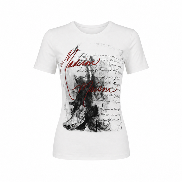 Madison Maison x On/Off Essentials Croc Shoe White T-Shirt