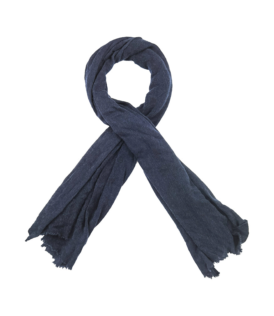 Estola grande lisa de cachemir azul marino Botto Giuseppe