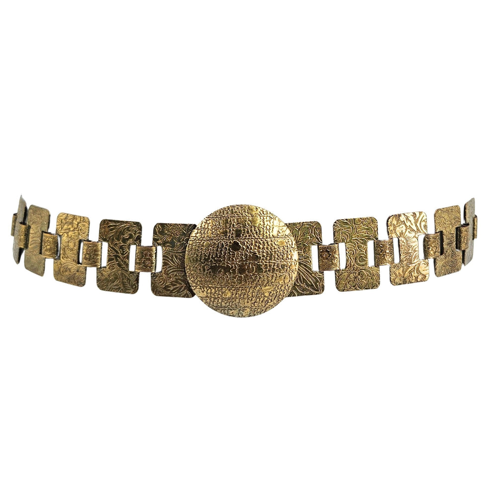 Vintage Antique Goldtone embossed Link Belt
