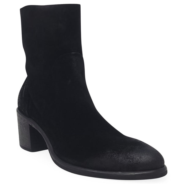 Black ankle boot on a white background