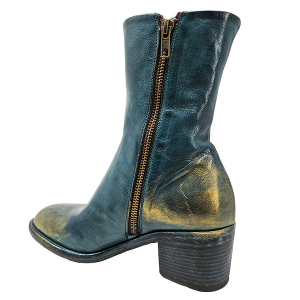 Teal Hand Rubbed Ankle Boot