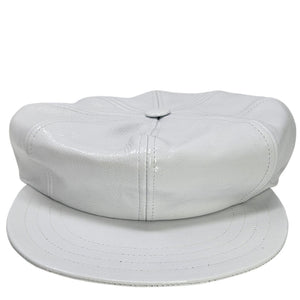 White leather cap on a white background