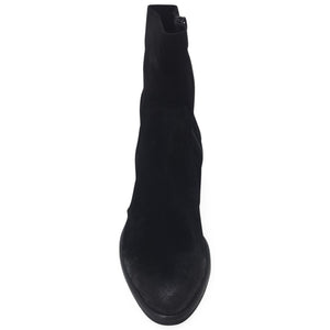 Black ankle boot on a white background