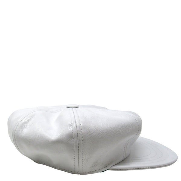 White leather cap on a white background