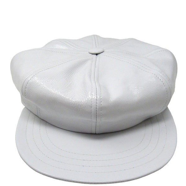 White leather cap on a white background
