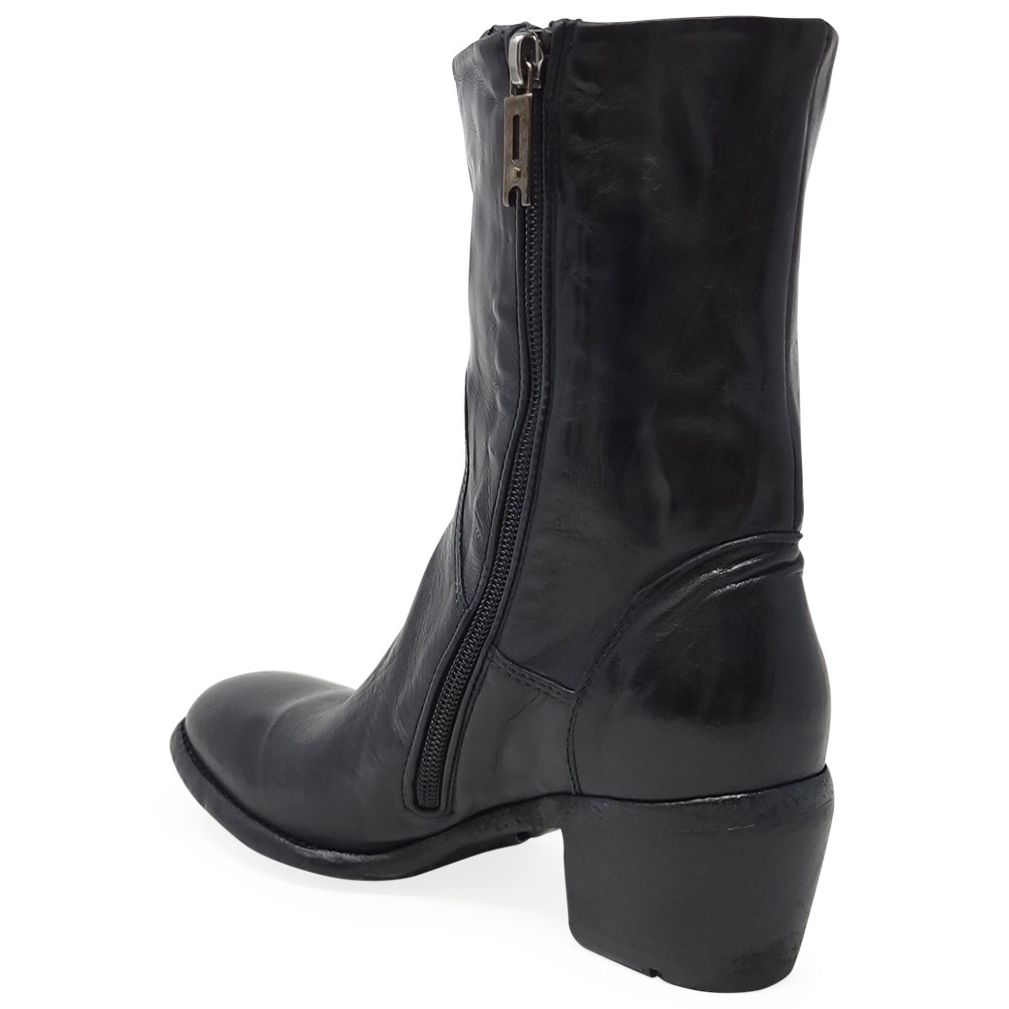 マディソン【美品】OAO 最新型 AUTH (Black) 27cm Black Leather Mid Calf Boot