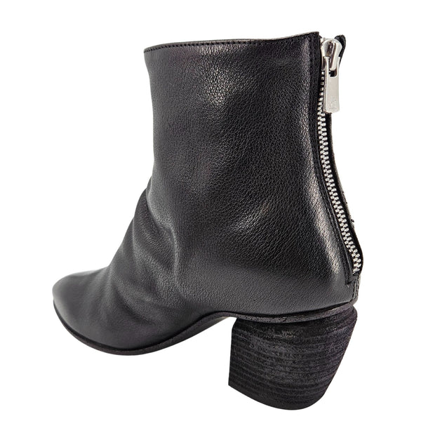 Severine/008 Black Leather Ankle Boot