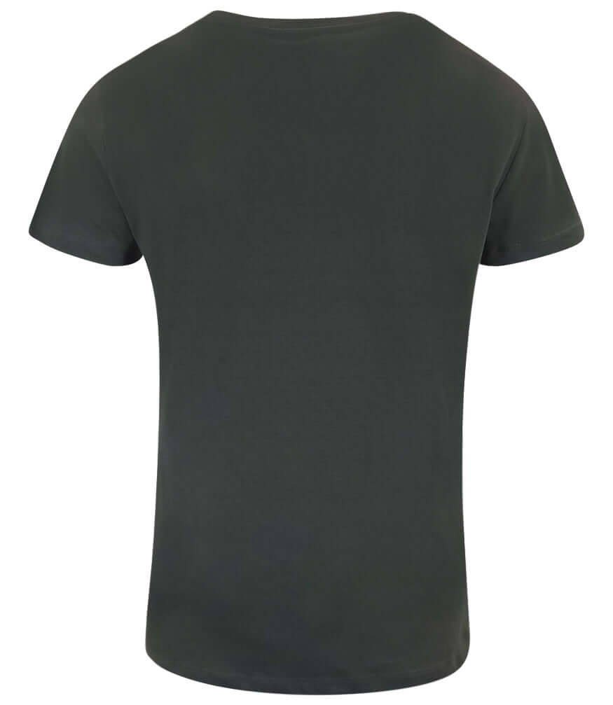 Cotton army green T-shirt, crew neck, short sleeves, plain front