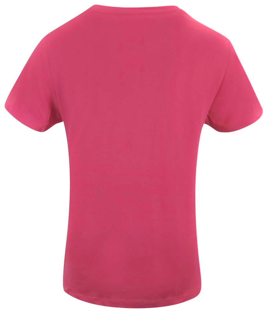 Fuchsia cotton crew-neck T-shirt with short sleeves